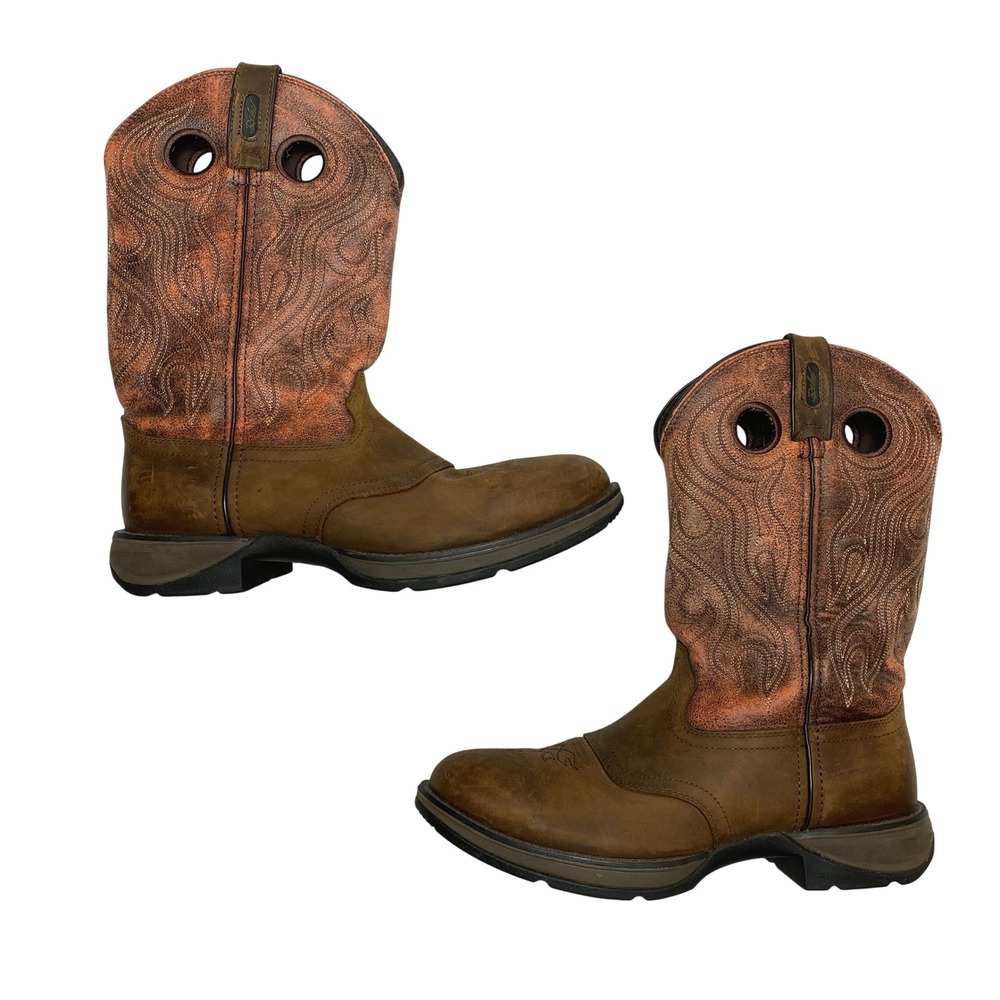 Durango Boots Mens 10D Brown Rebel DB5474 Western Slip Oil Resistant Outsole
